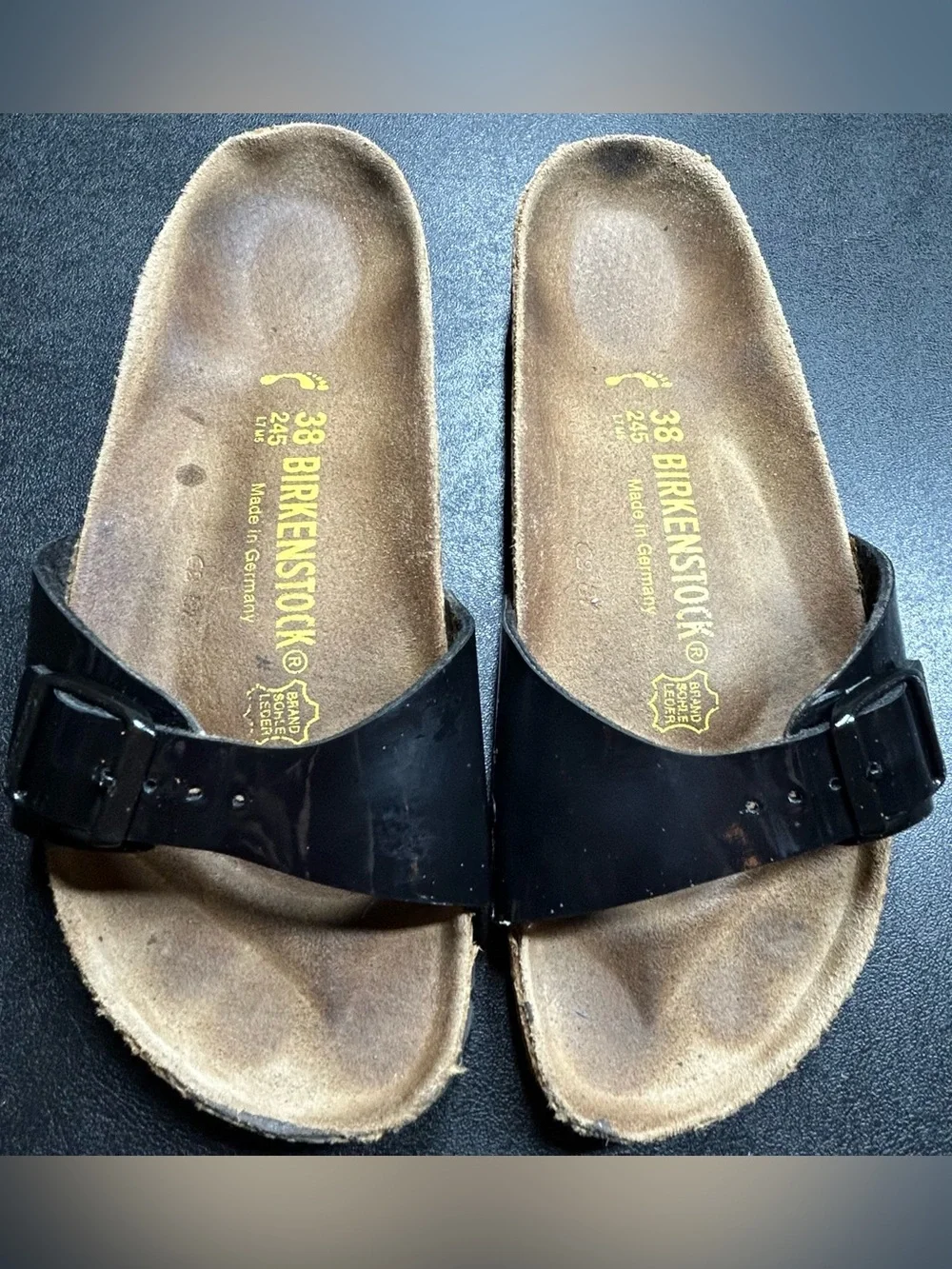 Birkenstock Women’s Size 38 US Size 7.5-8 Madrid Black Patent Sandals